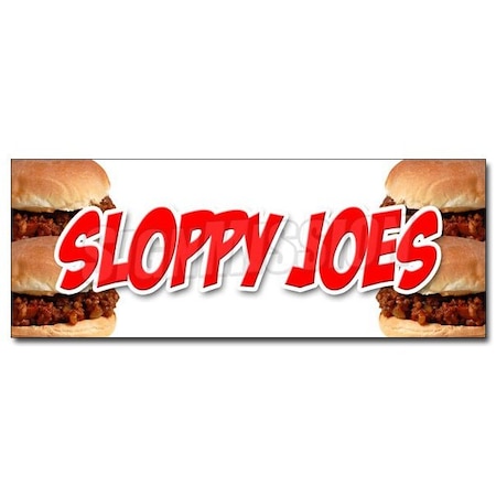 Signmission SLOPPY JOES DECAL sticker beef chicken bun sliders homemade food lunch, D-12 Sloppy Joes D-12 Sloppy Joes